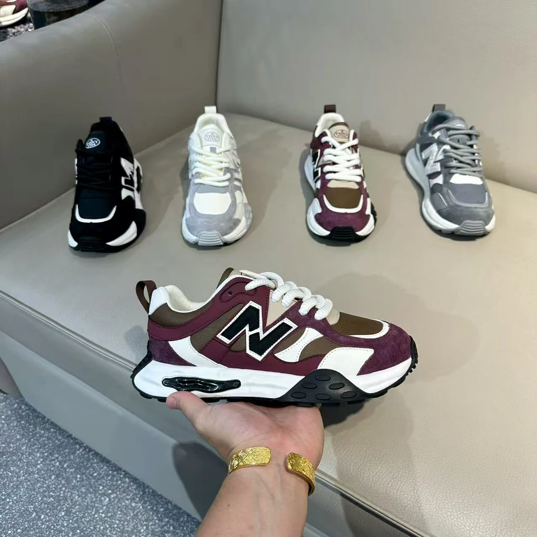 男士鞋新款百搭透气户外运动跑步鞋日常个性简约拼色防滑鞋 TT