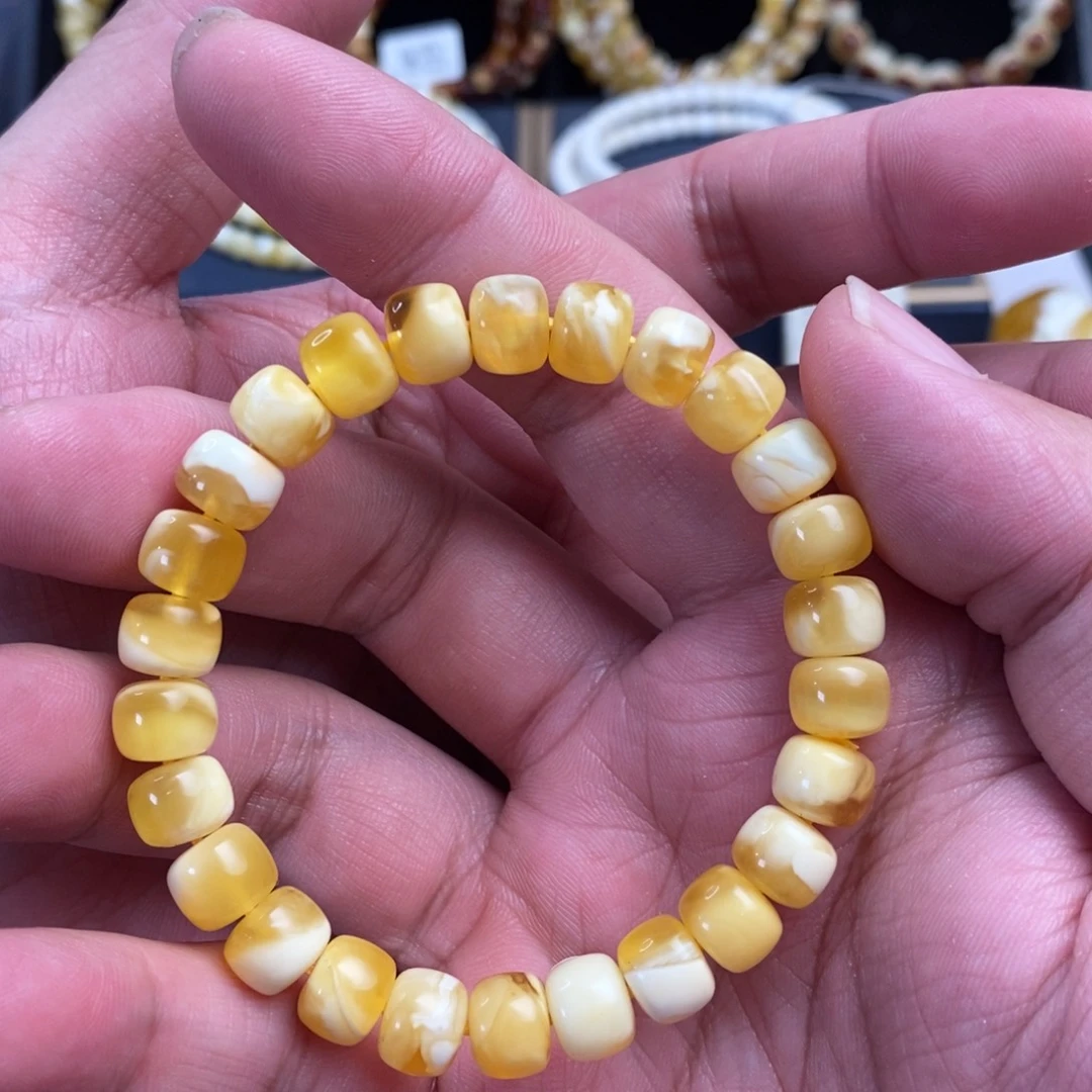 裸石蜜蜡未镶嵌9mm金白