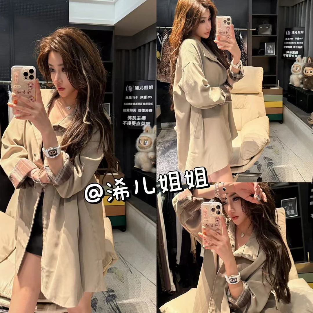 （浠儿姐姐）气质驾驭中长款风衣外套女2025新款开秋季高级感独特