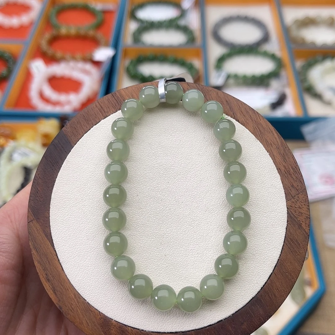 和田玉未镶嵌手串A17卡8