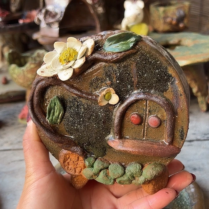 福利手工粗陶高温花器