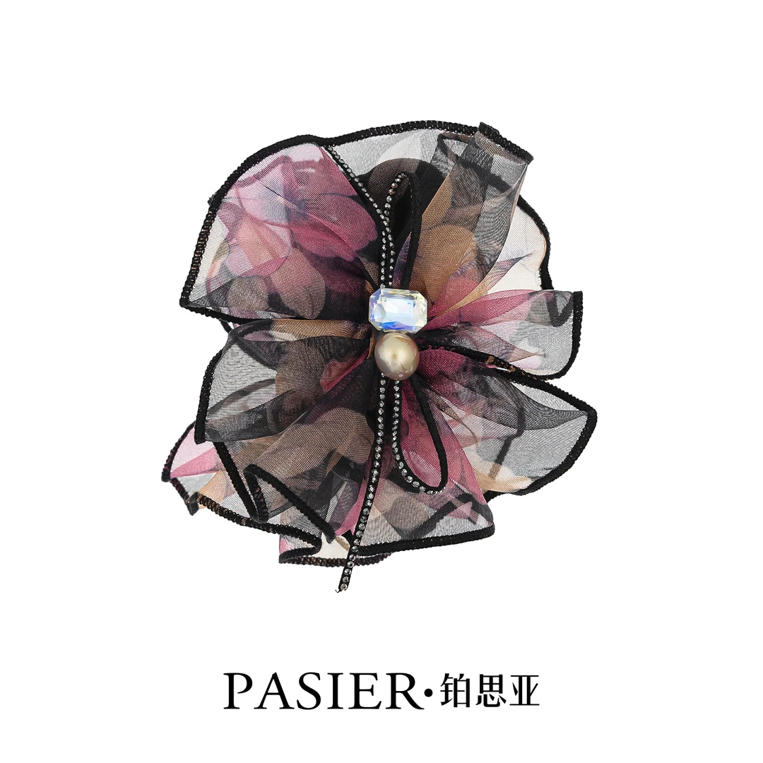 赫本王妃 8厘米 蓬松花苞优雅浪漫百搭感丸子头马尾发夹FB2286