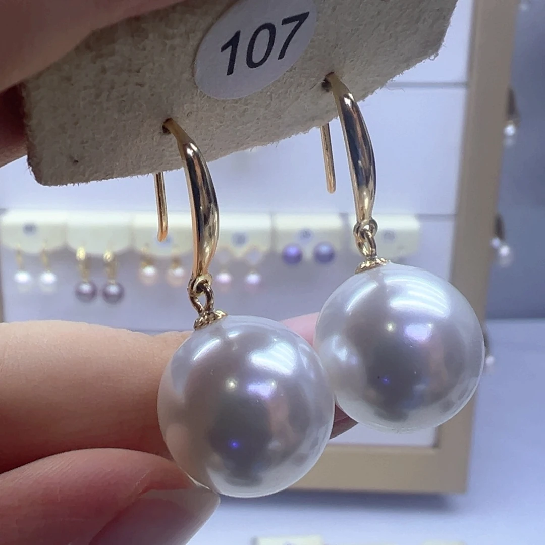 银S925镶嵌淡水珍珠耳饰