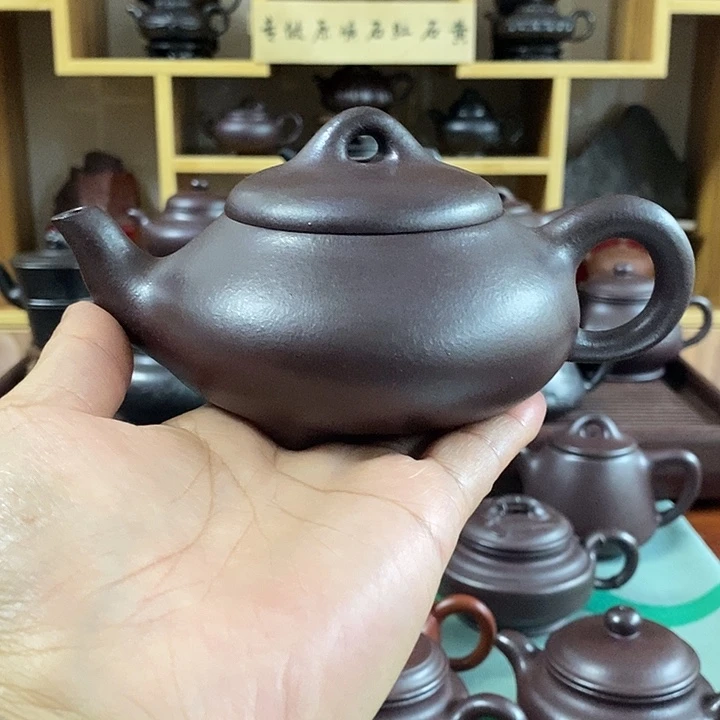 念***乡紫砂茶壶原矿石红汉棠石瓢：240 cc左右