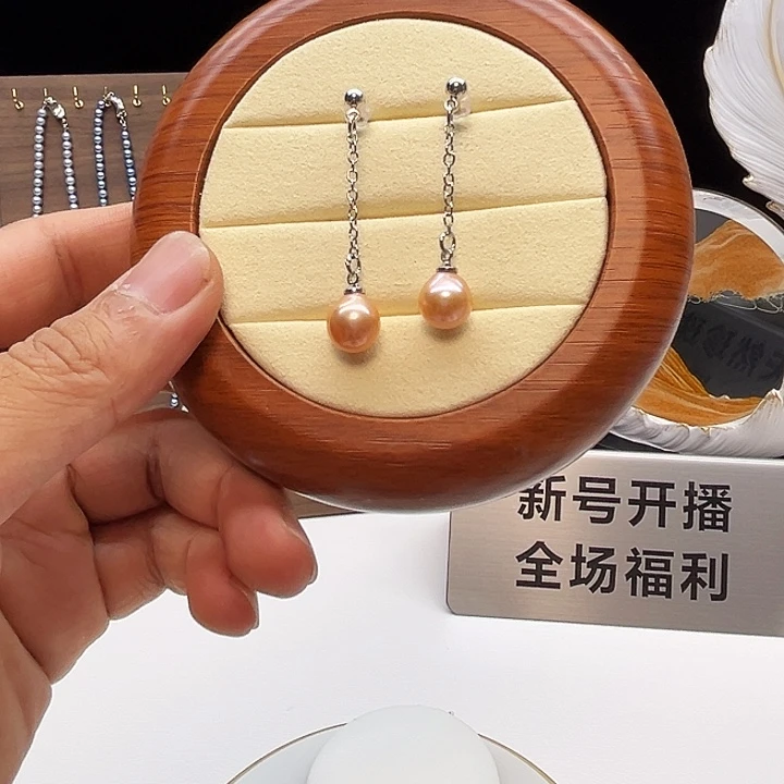 银S925镶嵌耳饰淡水珍珠