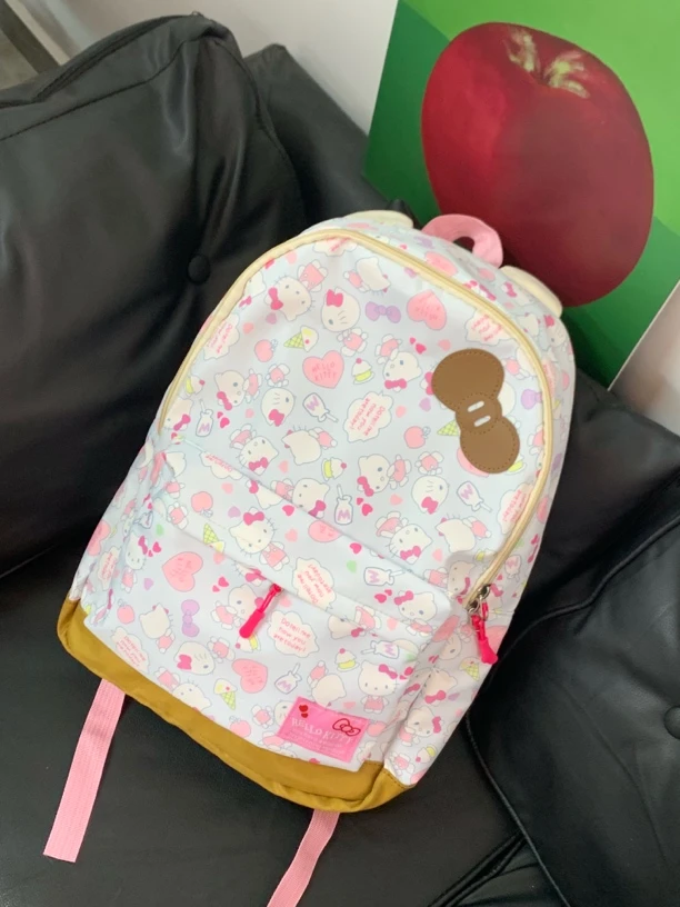 日系hellokitty书包三丽欧甜美可爱蝴蝶结可爱猫耳朵大容量双肩包