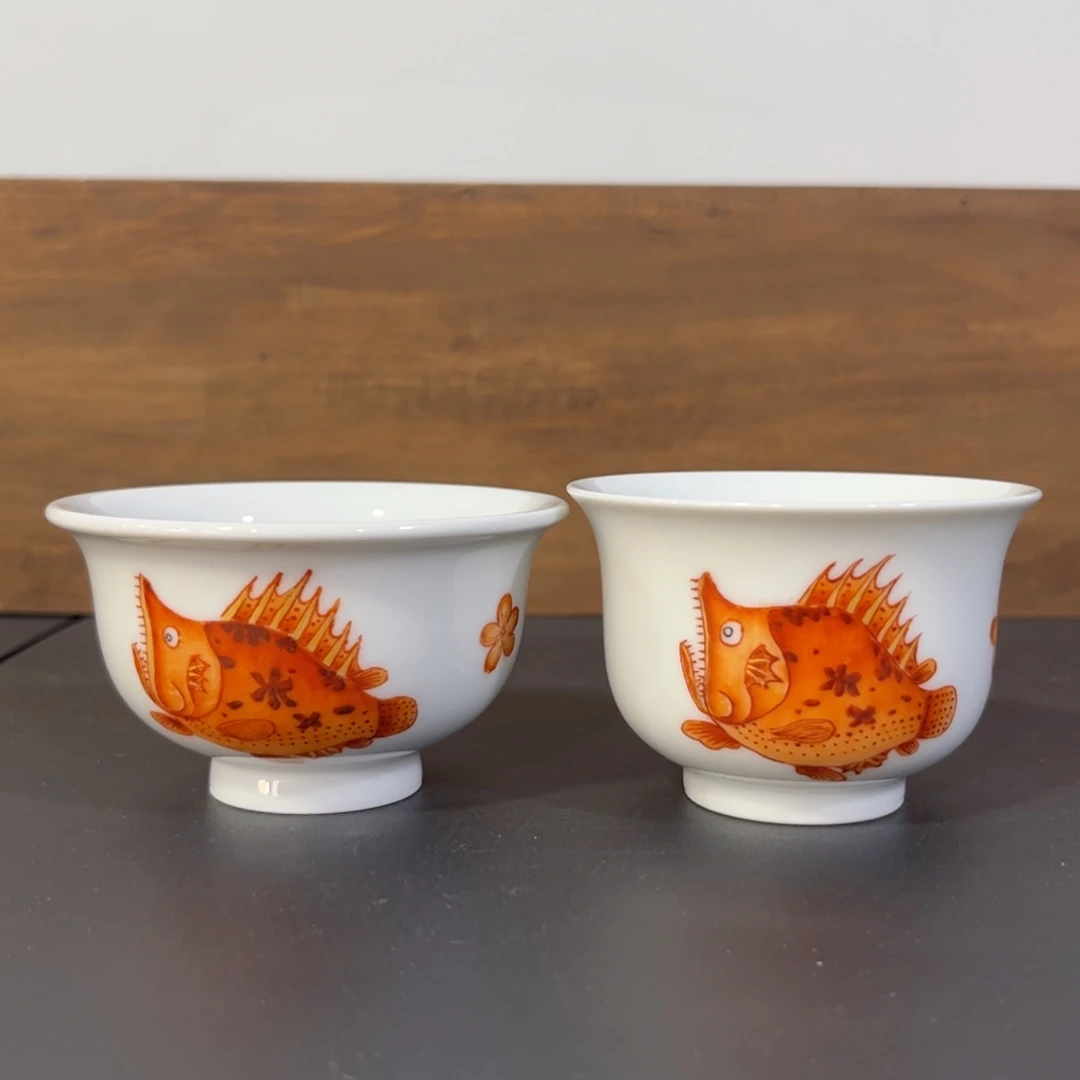 99元一只矾红桃花鳜鱼杯