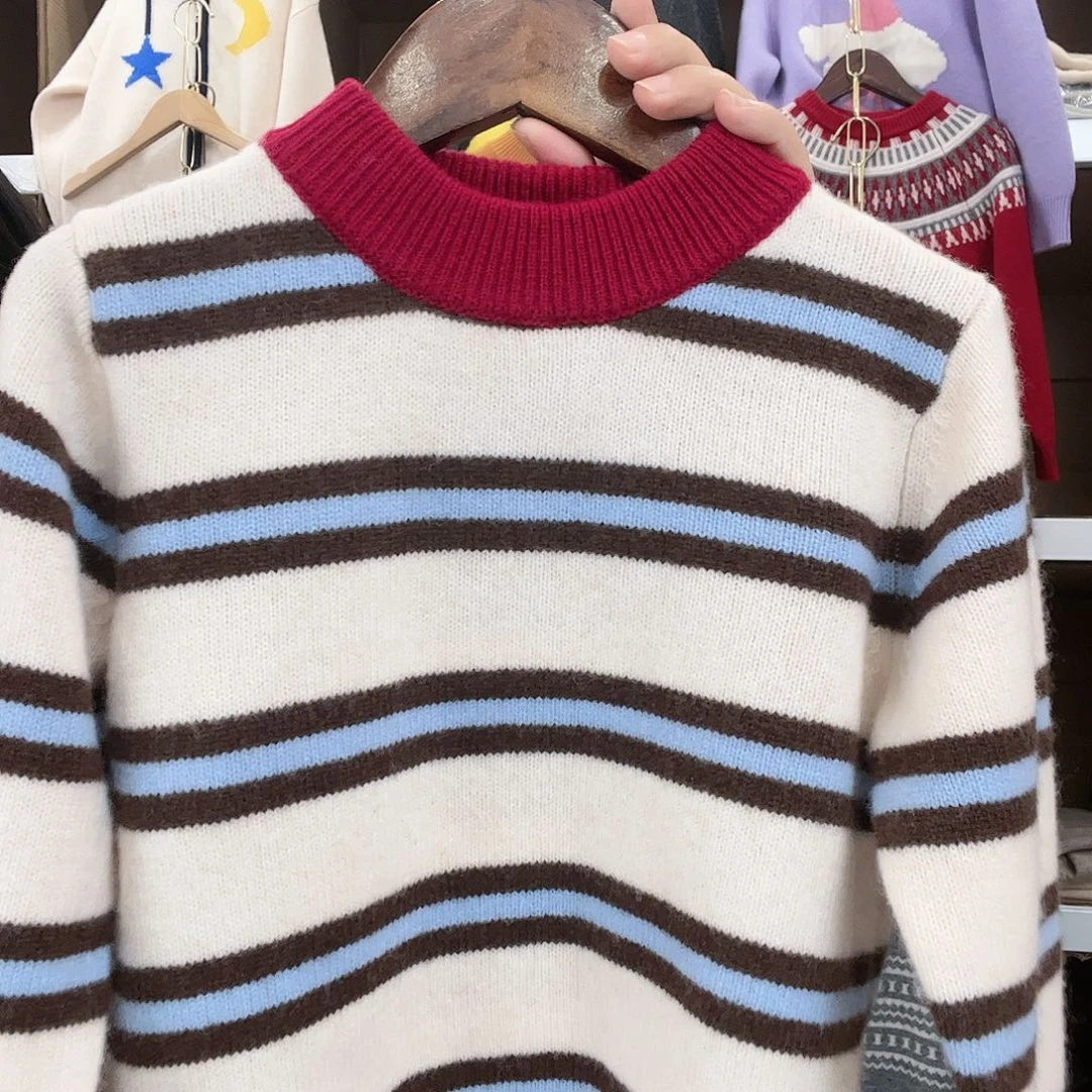 儿童红色条纹120新款