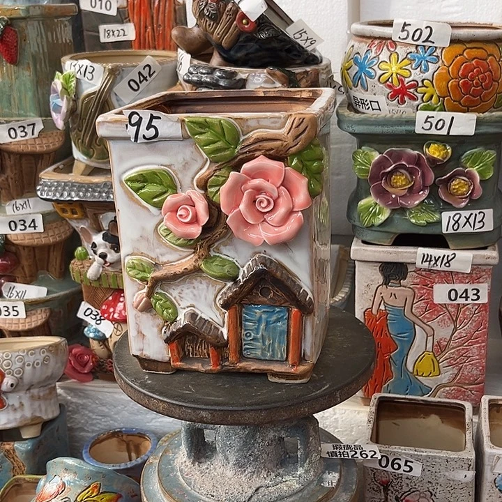 粗陶材质多肉花盆