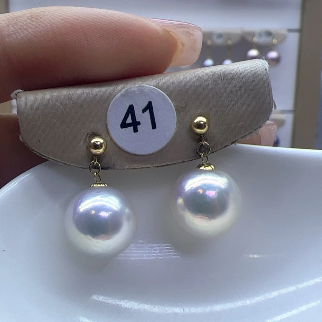 淡水珍珠耳饰18K金镶嵌