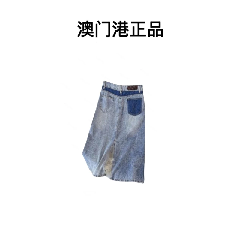 【澳门港正品】直筒牛仔裙女小个子春夏潮显瘦弹力九分裙子2702