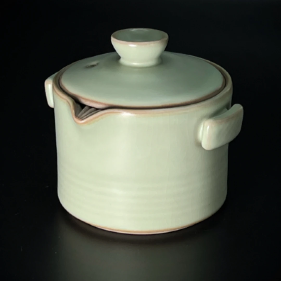 9006微瑕！！鸭蛋青汝窑手抓壶手工茶壶