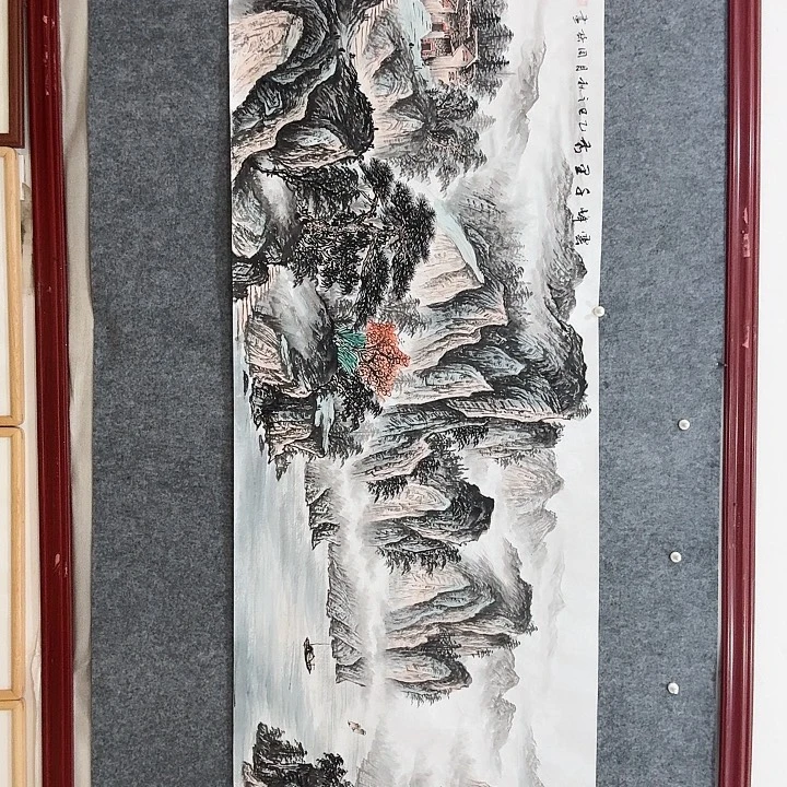 国画手绘国画云峰千里秀