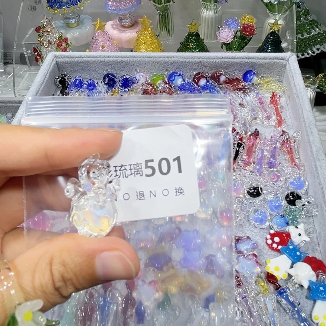 叮***咚玻璃颈饰501白色心脏