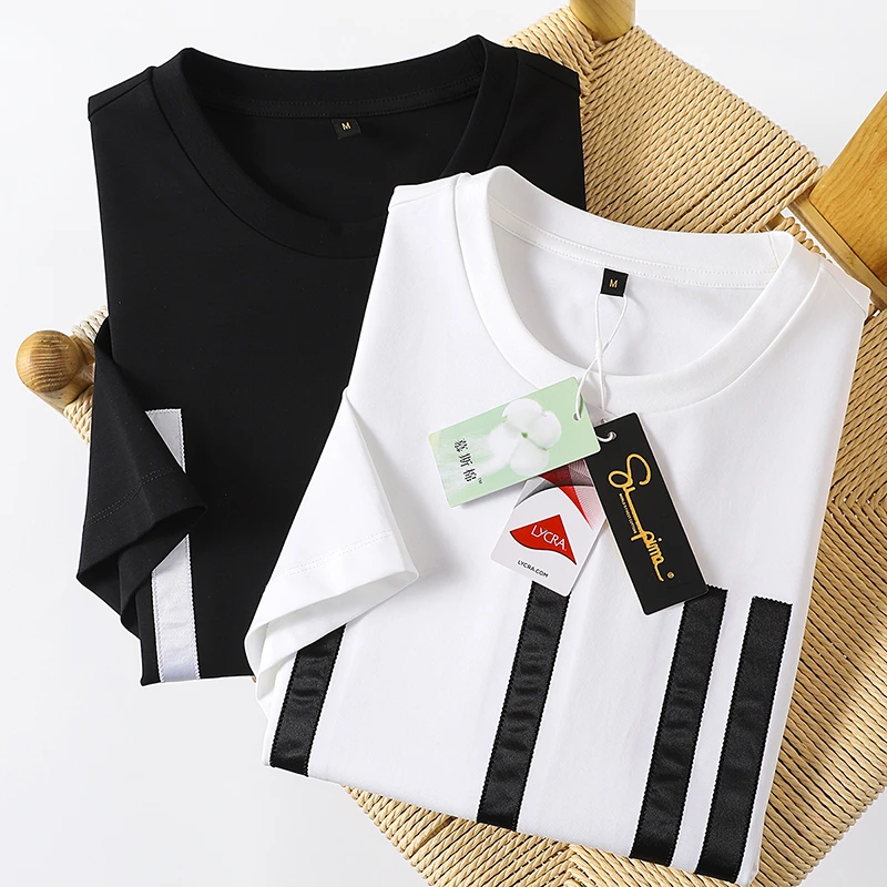 Lines音符 Pima棉慕斯棉夏季高端男短袖T恤匹马棉短袖T恤衫男半袖