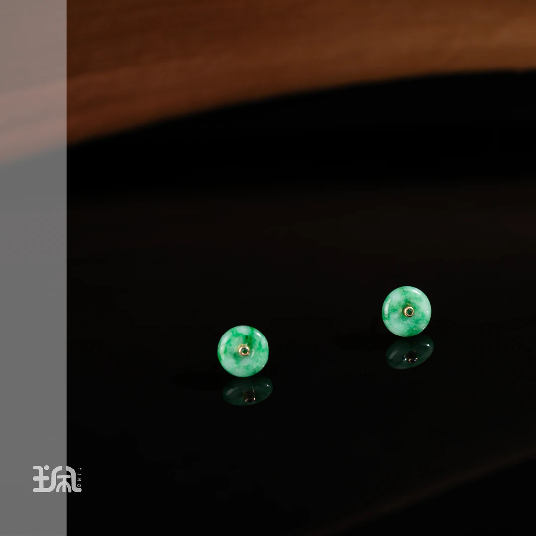 果屿|翡翠*耳钉*S925银镀金PNA25080810多样性发其一（Y）