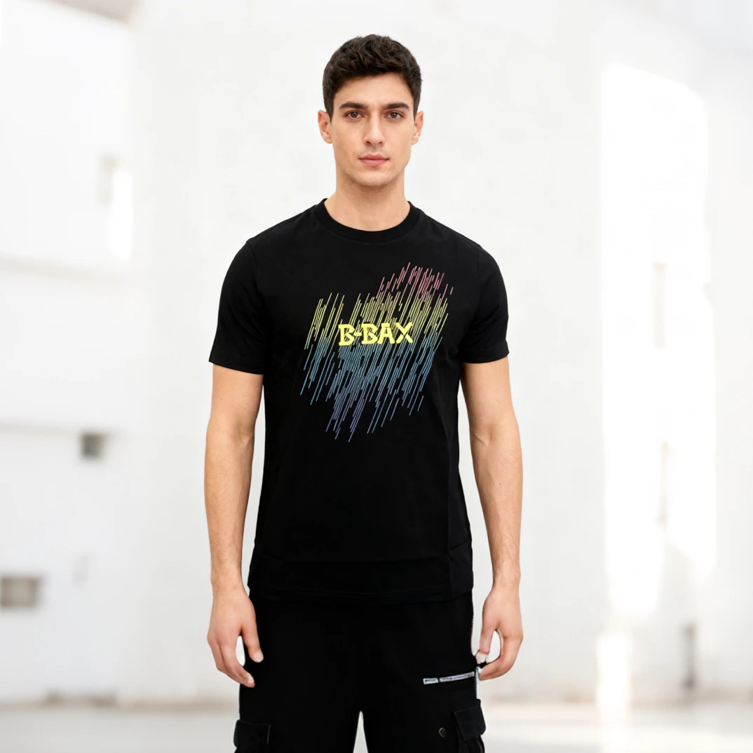 B-BAX.圆领印花体恤