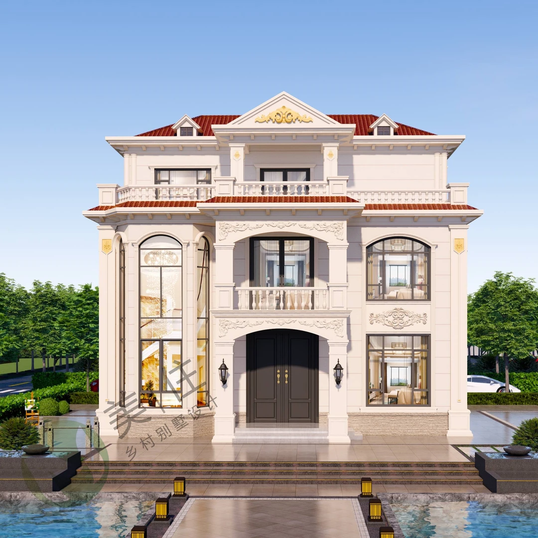 11.5x 13.2m三层欧式别墅设计图纸农村自建房别墅建筑施工图纸