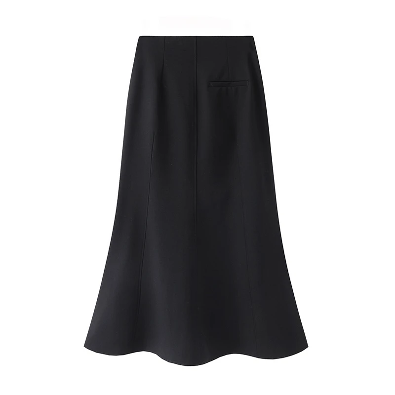 春季新款高腰垂感不规则鱼尾A字半身裙显瘦百搭3515