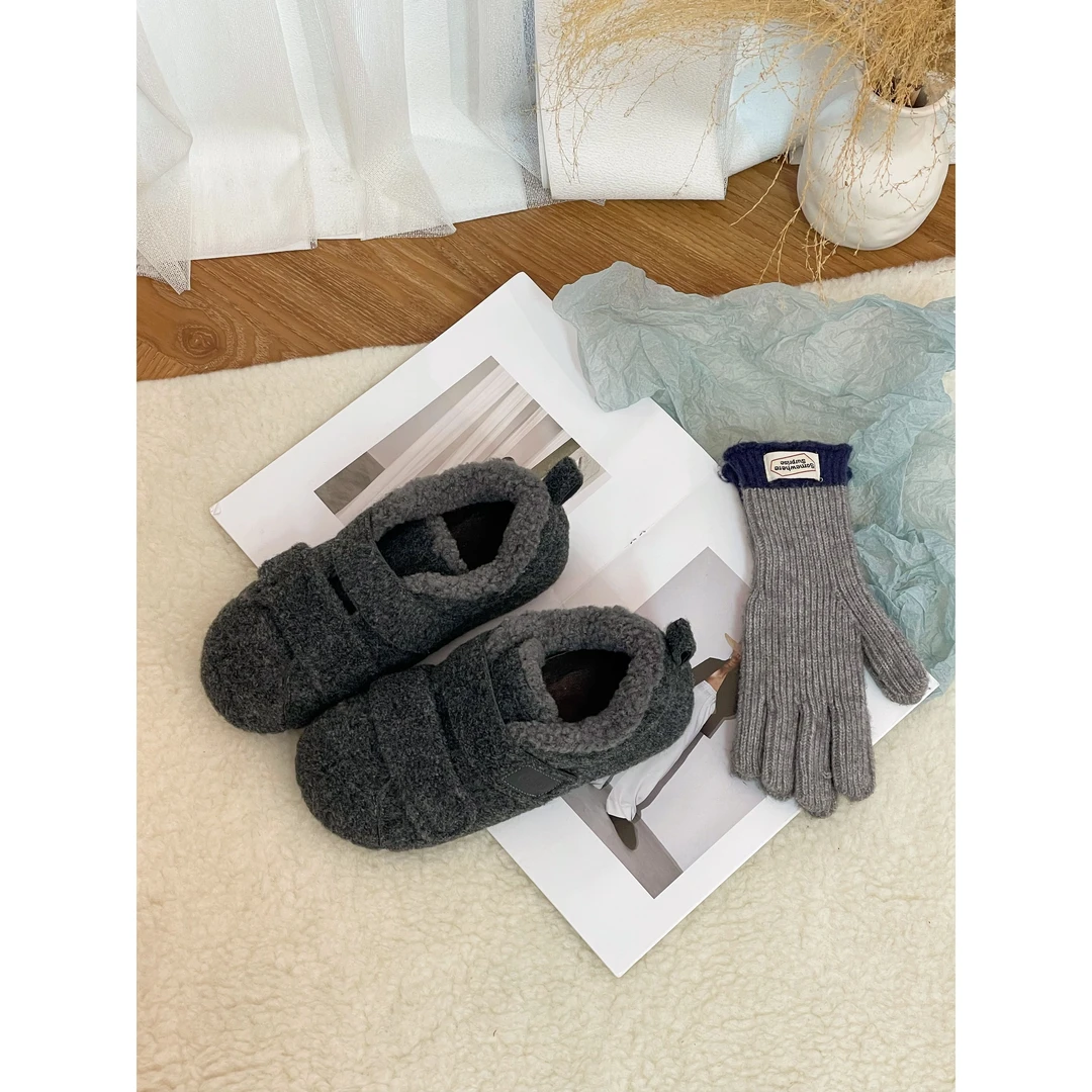 【灰太狼】227防滑冬季保暖时尚休闲鞋情侣韩版中跟棉鞋网红增高