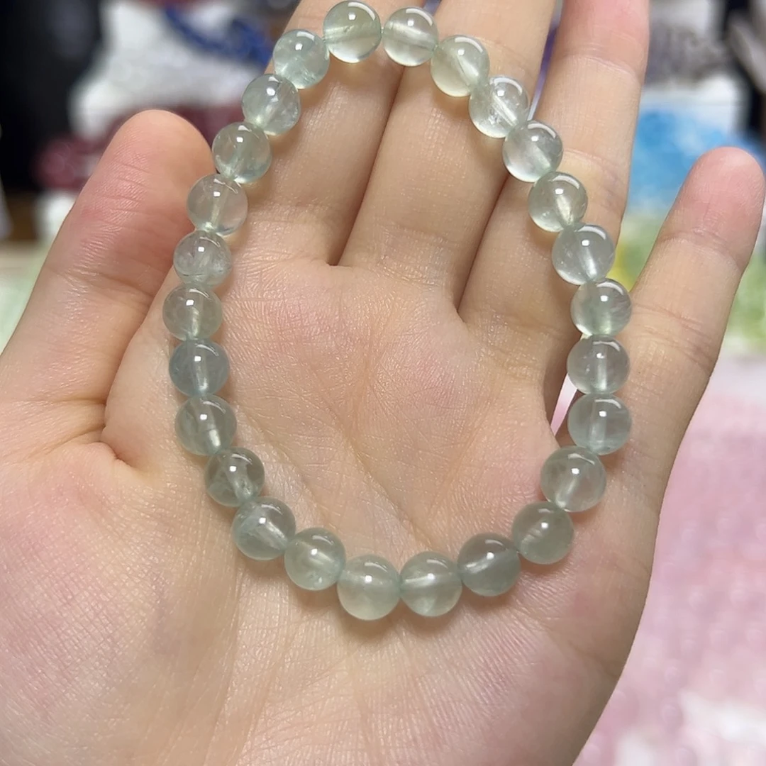 水晶手串未镶嵌伟***子蓝调葡萄7咪拍十次合一单 不带证