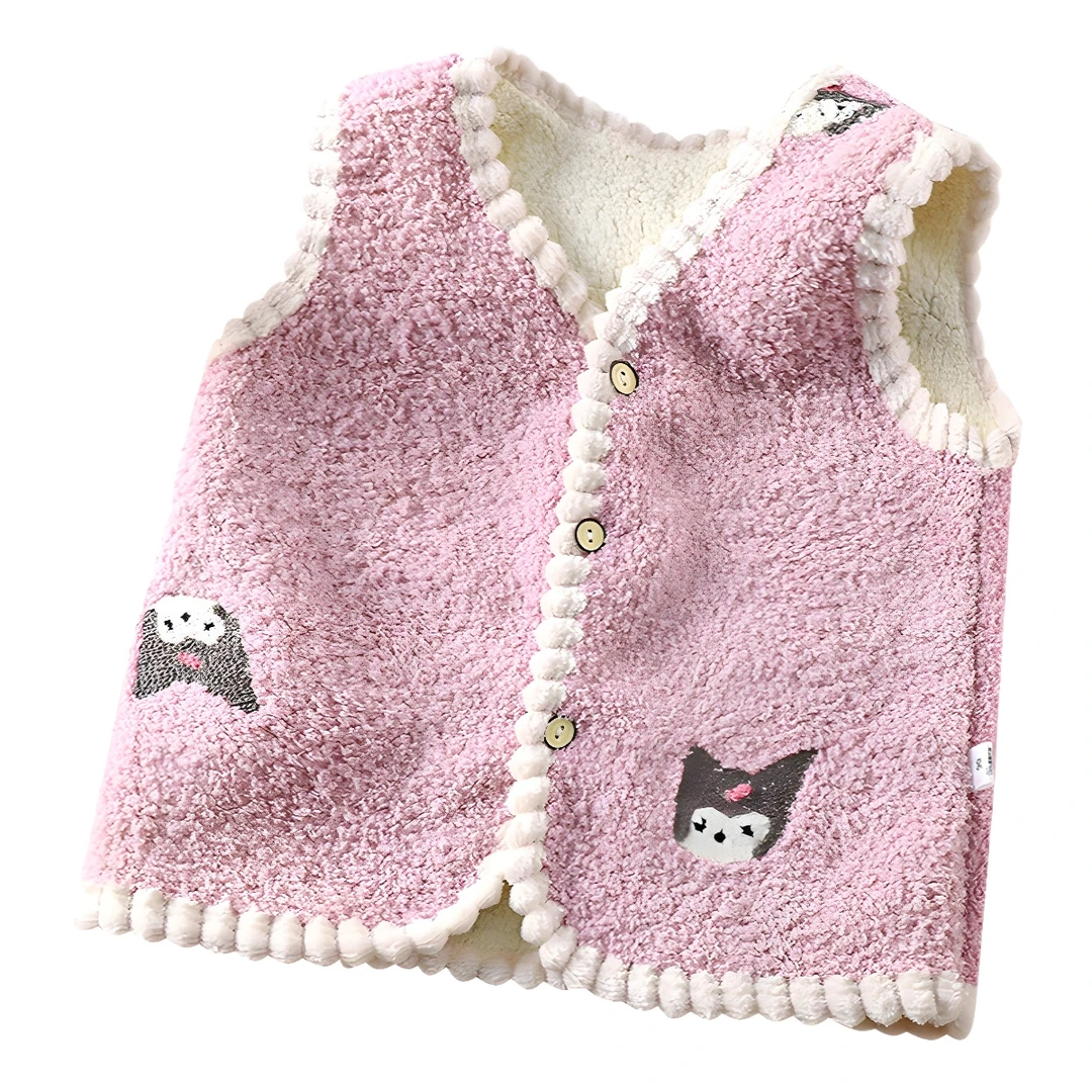 儿童加绒马甲秋冬新款外穿坎肩双面绒男女童卡通保暖外衣中小童