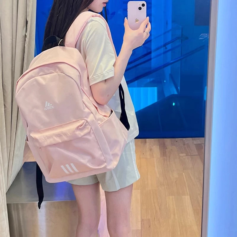 adidas阿迪达斯双肩包官方正品女包粉色学生书包背包运动包JF0674