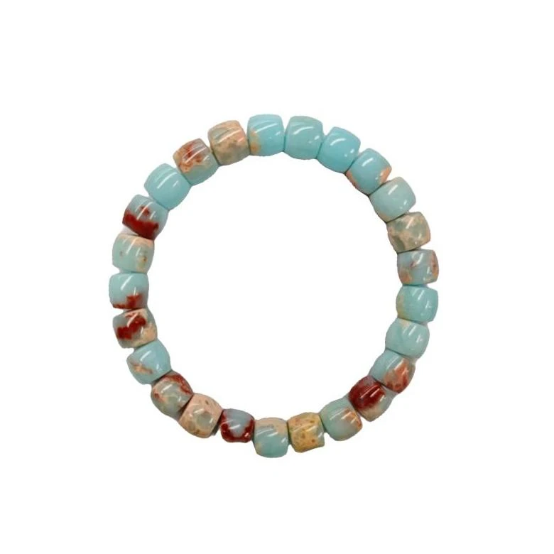 汝瓷双生寿山石手串B50-02赠礼盒（多样性发货）