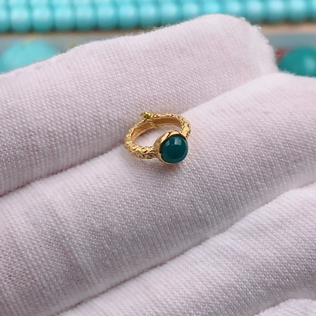 绿松石18K金镶嵌发饰