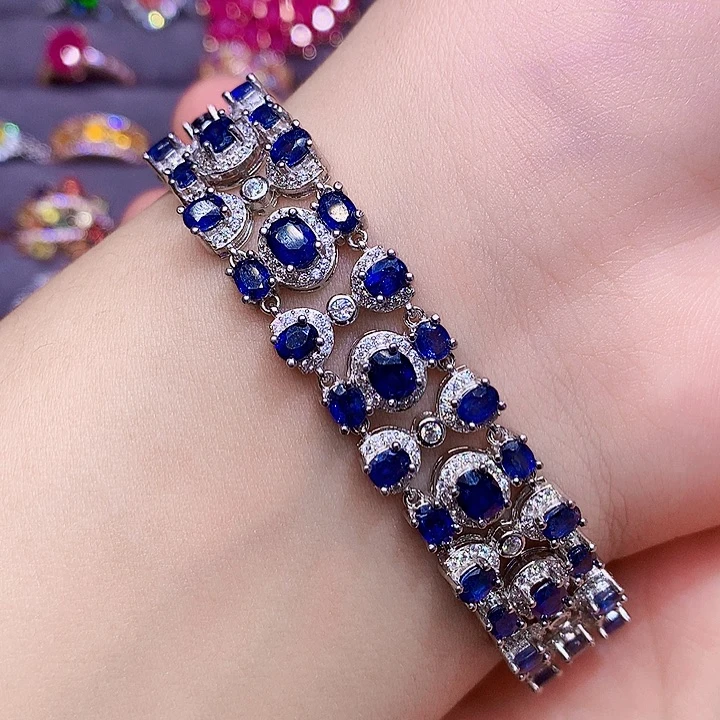 手链蓝宝石银S925镶嵌