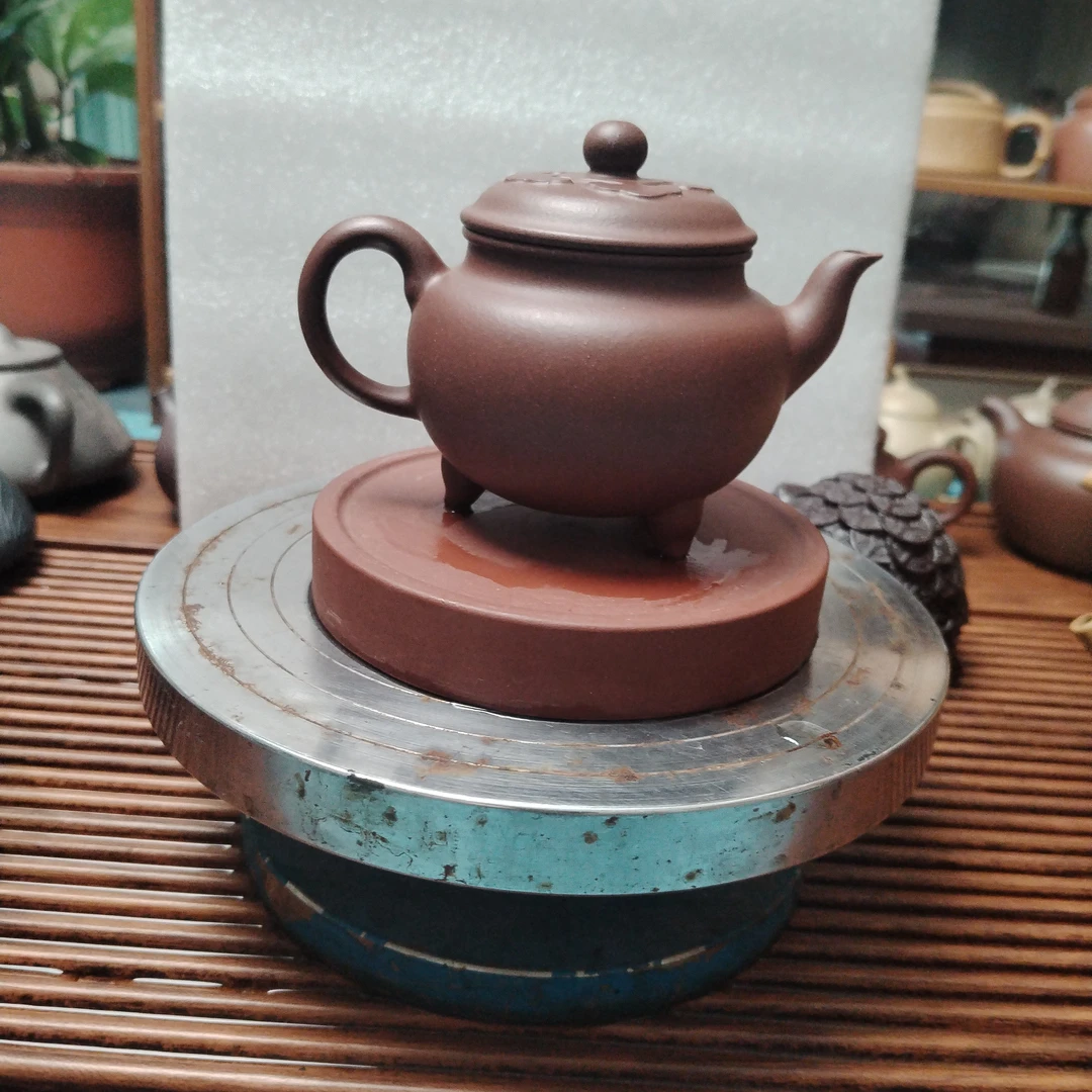 宜兴原矿底槽清料子大彬如意壶半手工制作160cc把把壶紫砂手制