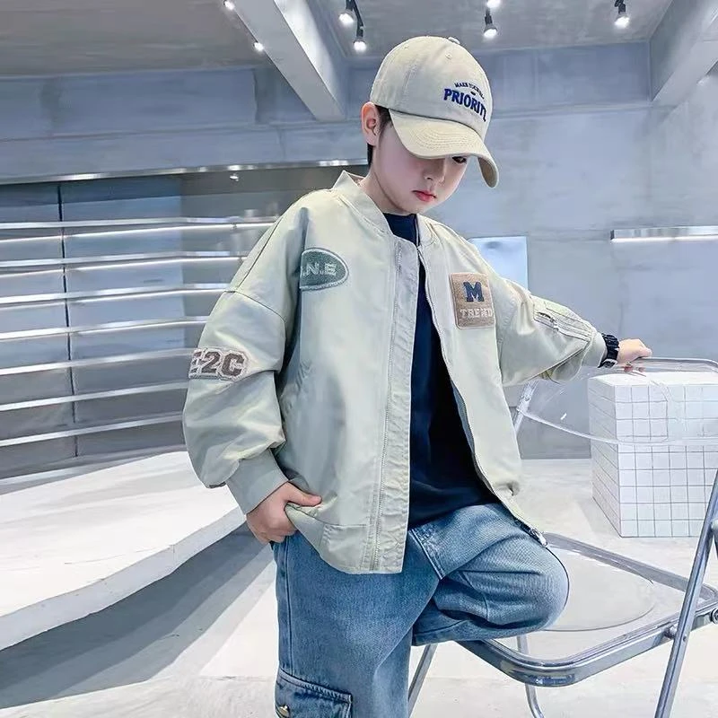 男童秋装春装外套2025新款儿童男孩秋季春秋夹克中女童外套