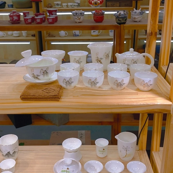 【不止】羊脂玉瓷茶具套装