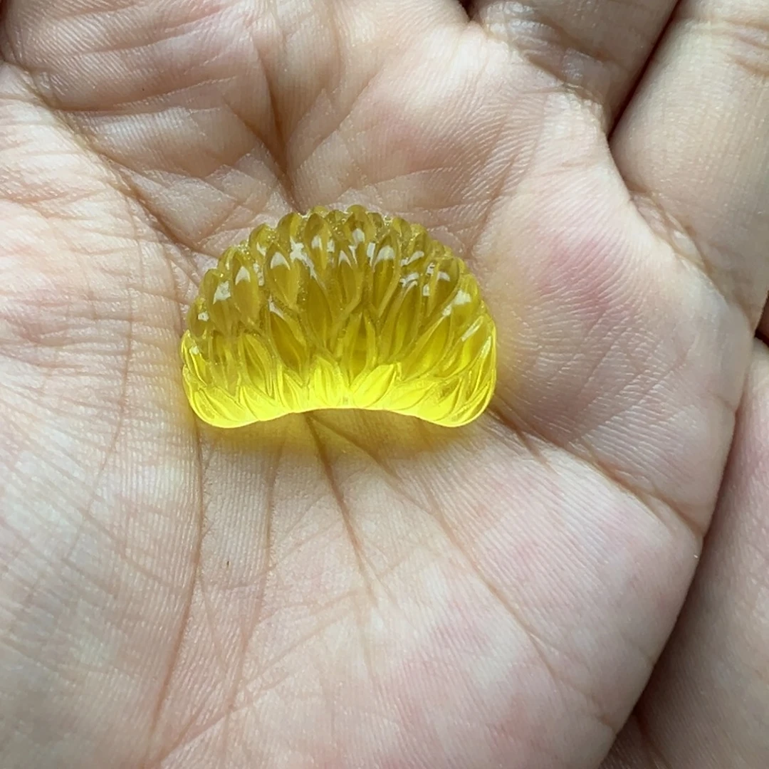 琥珀未镶嵌珠宝奇石橘子瓣打孔不退换