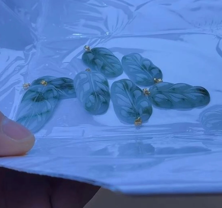 「8.3一哥精选款」天然缅甸翡翠挂件/多样性发一/GJ005-飘花叶子