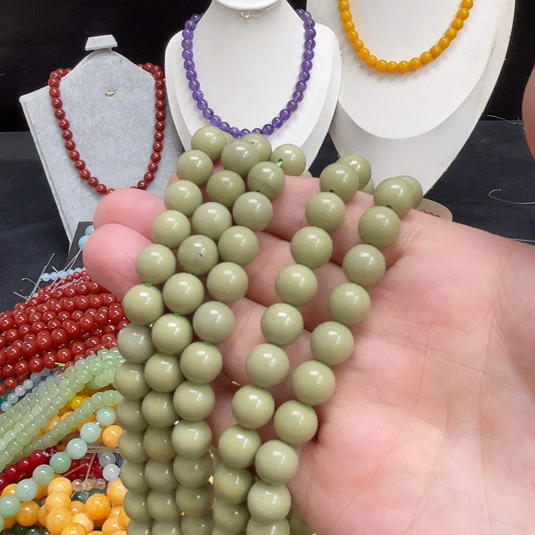 玛瑙/玉髓未镶嵌半成品阿拉善8m散珠