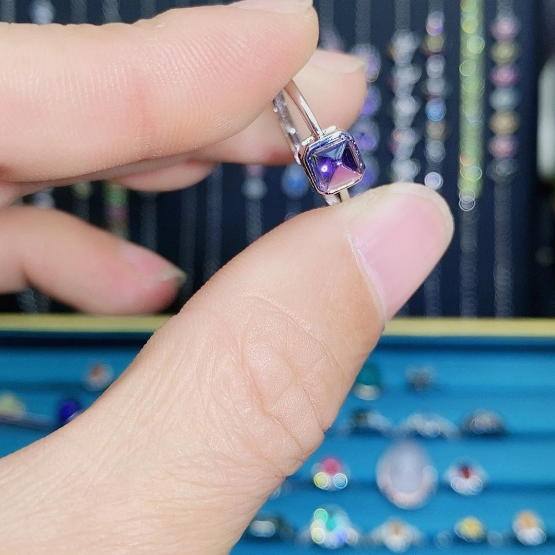 紫晶珠宝半成品银S925镶嵌