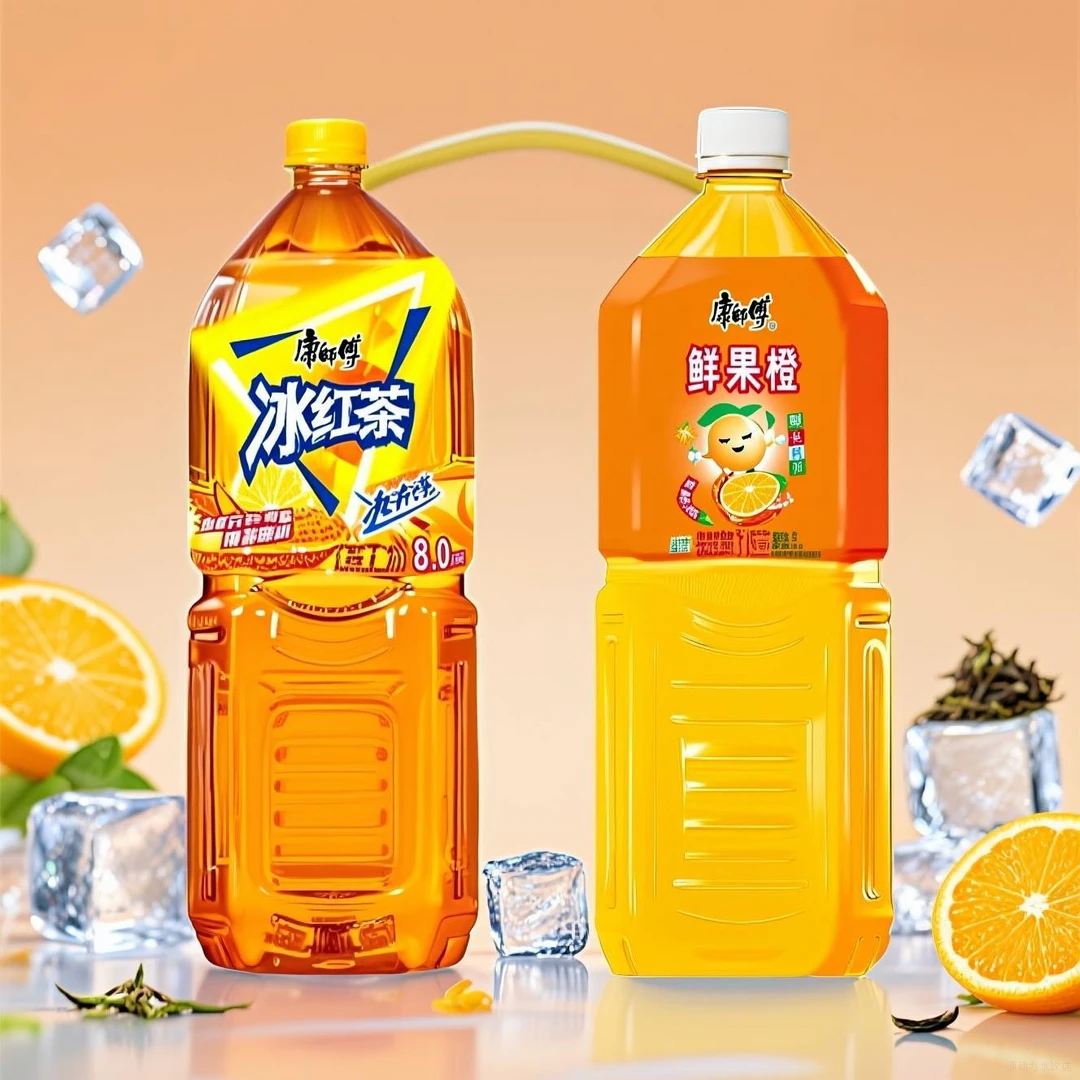 康师傅冰红茶2L大瓶多口味饮品组合 500ml整箱+绿茶/鲜果橙/茉莉