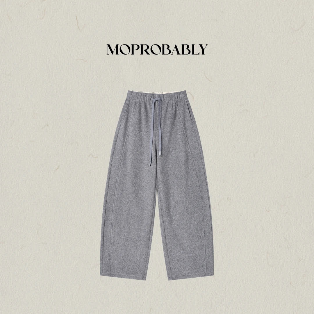 Moprobably李予诺「阔以」双侧线修腿弯刀松弛感羊毛休闲裤L5451027