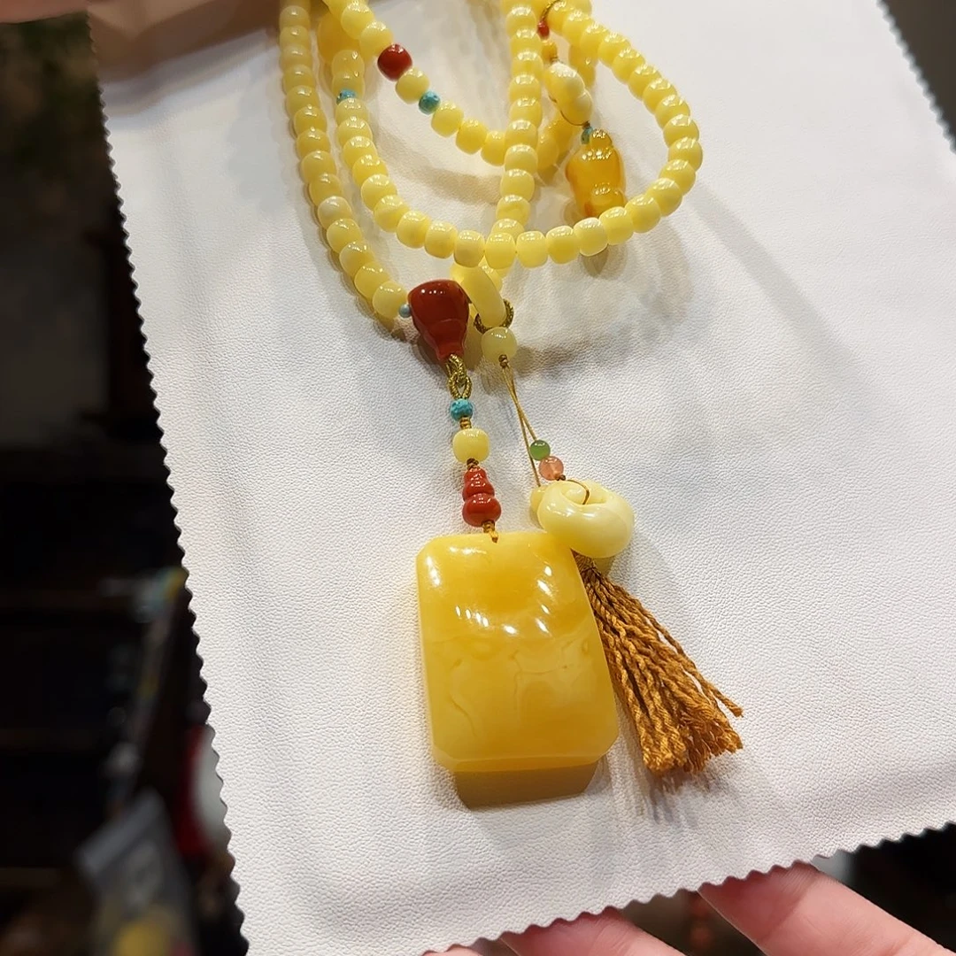 蜜蜡未镶嵌颈饰6mm蜜蜡108