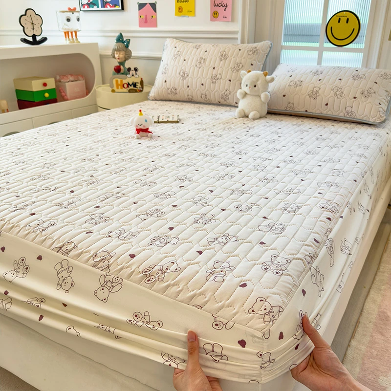 升级加厚夹棉床笠罩单件四季款全包床罩榻榻米床垫保护套防滑床单