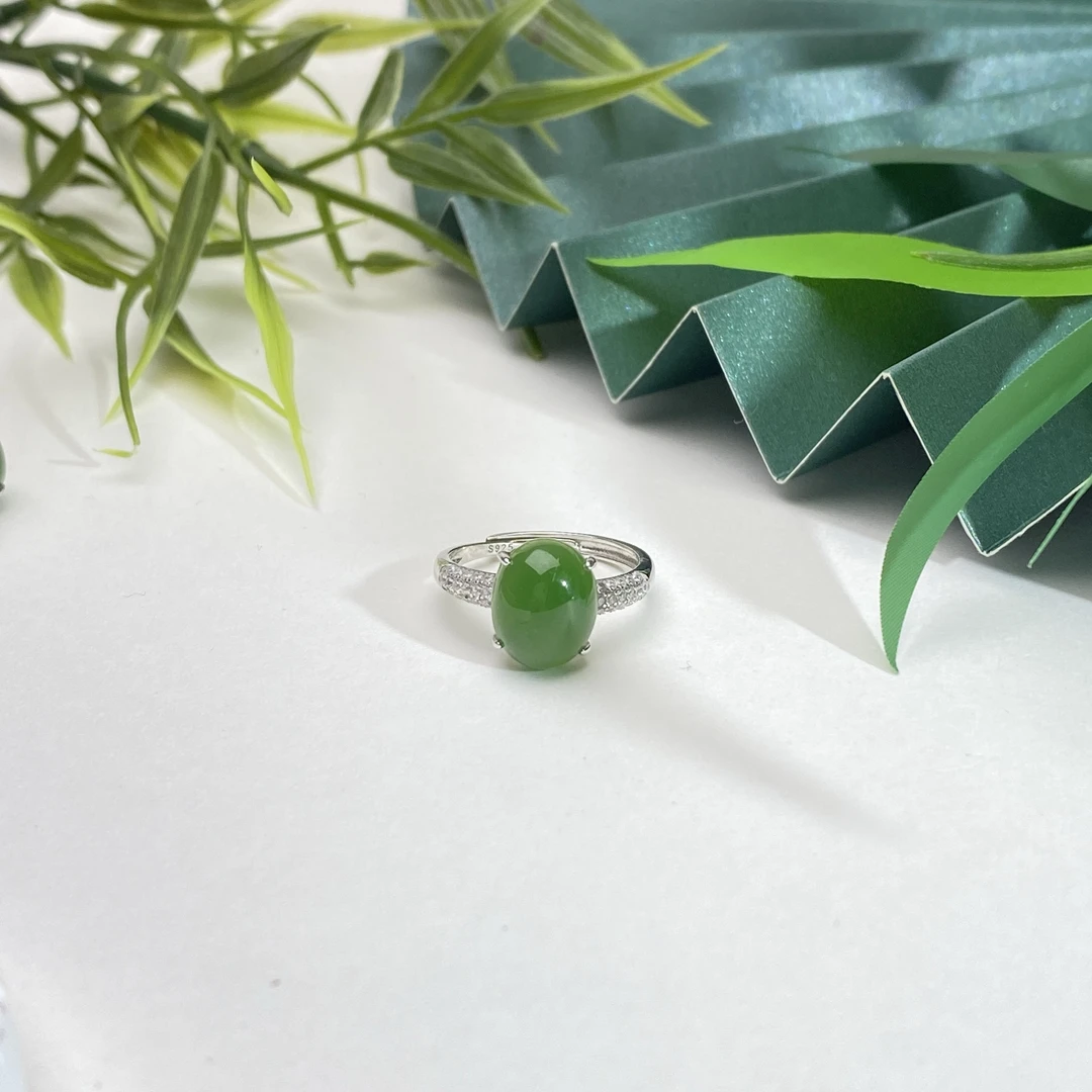 【小北好物】S925银和田玉戒指约9*11mm【多样性发一件】-17QH13X514