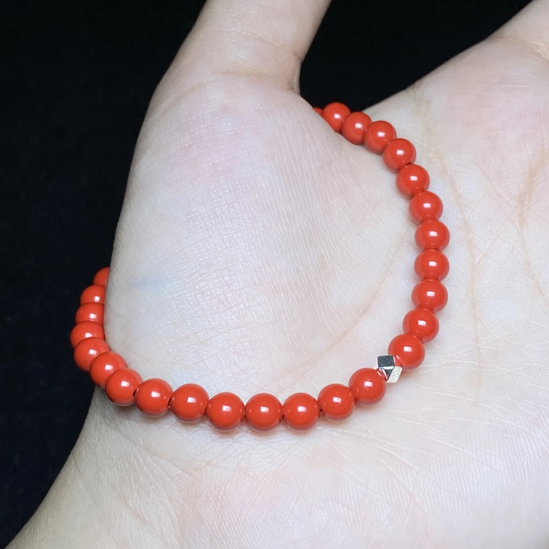 含辰砂工艺品【小北好物】朱砂手串2QH139X333【约5mm】