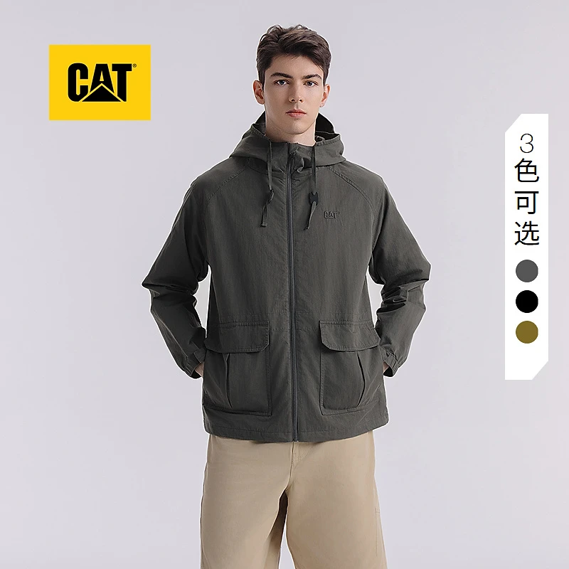 CAT卡特25春夏新品男士可调节经典美式工装立体风连帽夹克W2196