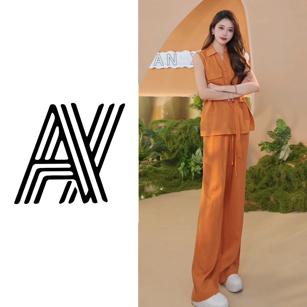 简约通勤风无袖衬衫2025年夏季气质时尚显瘦休闲裤子时尚套装2292