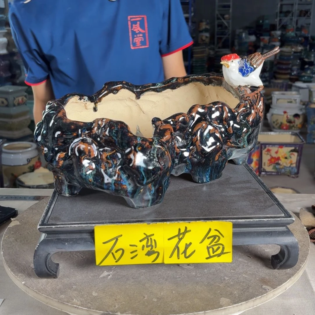 一风堂石湾花盆 内32*10手工痕迹