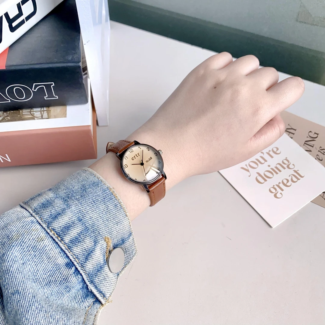 女士复古2025年时尚防水小表盘石英表轻奢小众高级感静音考试手表