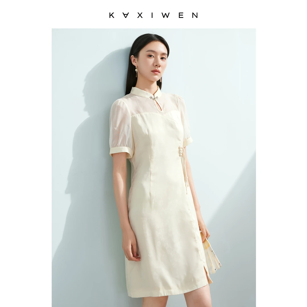 【达人专属】优雅新中式气质连衣裙中国风提花裙子X04BLS2169