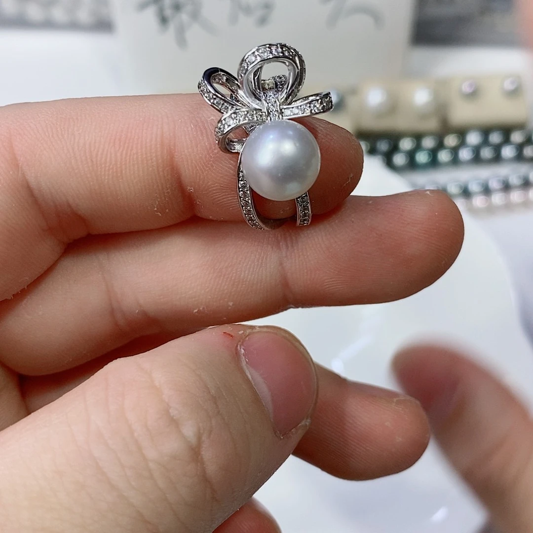 海水珍珠戒指银S925镶嵌