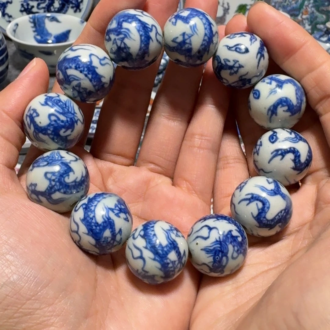 瓷片固***?12颗龙珠一串